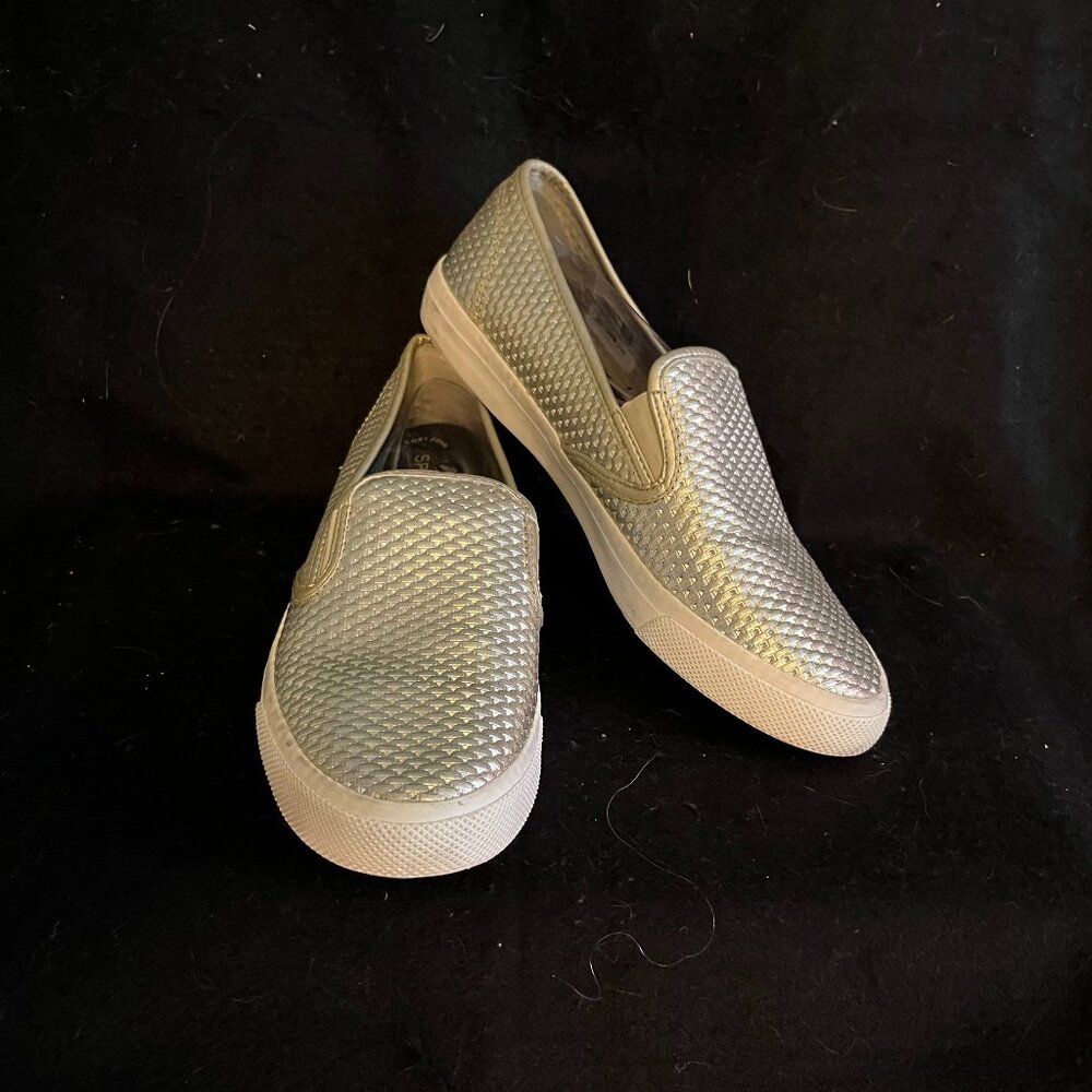 Sperry Women’s Silver-Tone/Platimum Memory Foam Slip-Ons - Picture 1 of 8
